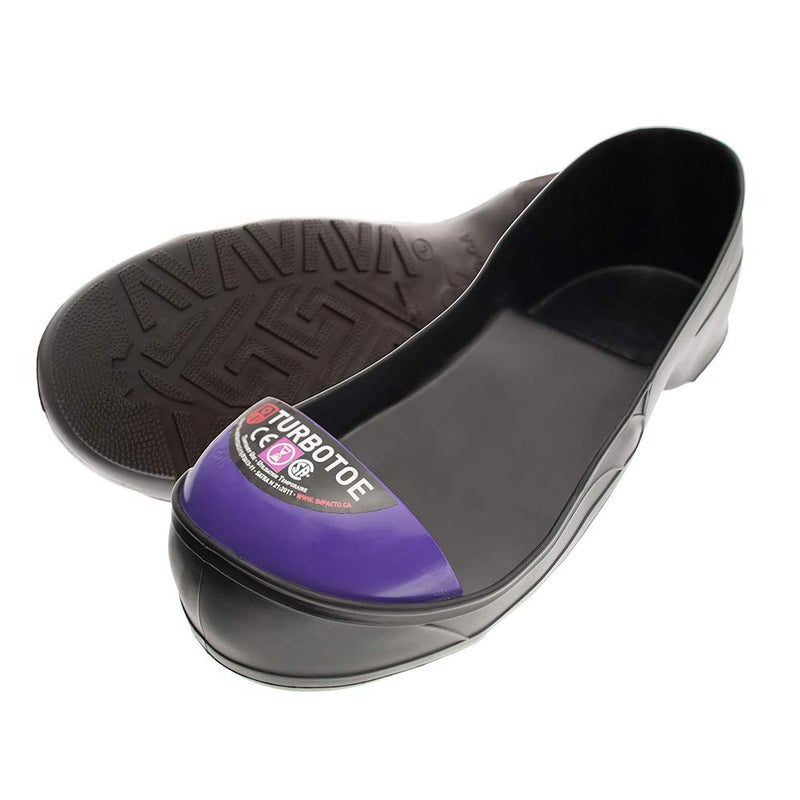 Impacto Protective Products unisex adult Dress Turbotoe Molded PVC Safety Toe Cap with Steel Toe, Purple, XX-Small US,Black - Image 1